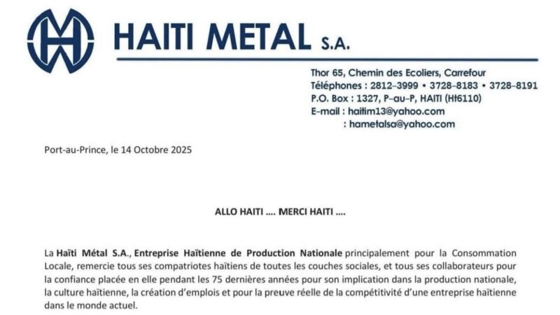 Fermeture de Haïti Métal S.A. : Quand les gangs font tomber un pilier de l’industrie nationale