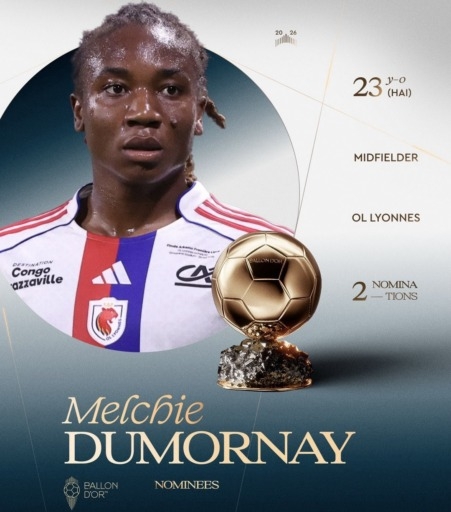 Ballon d’or féminin: Melchie Dumornay nominée pour la 2e année consécutive
